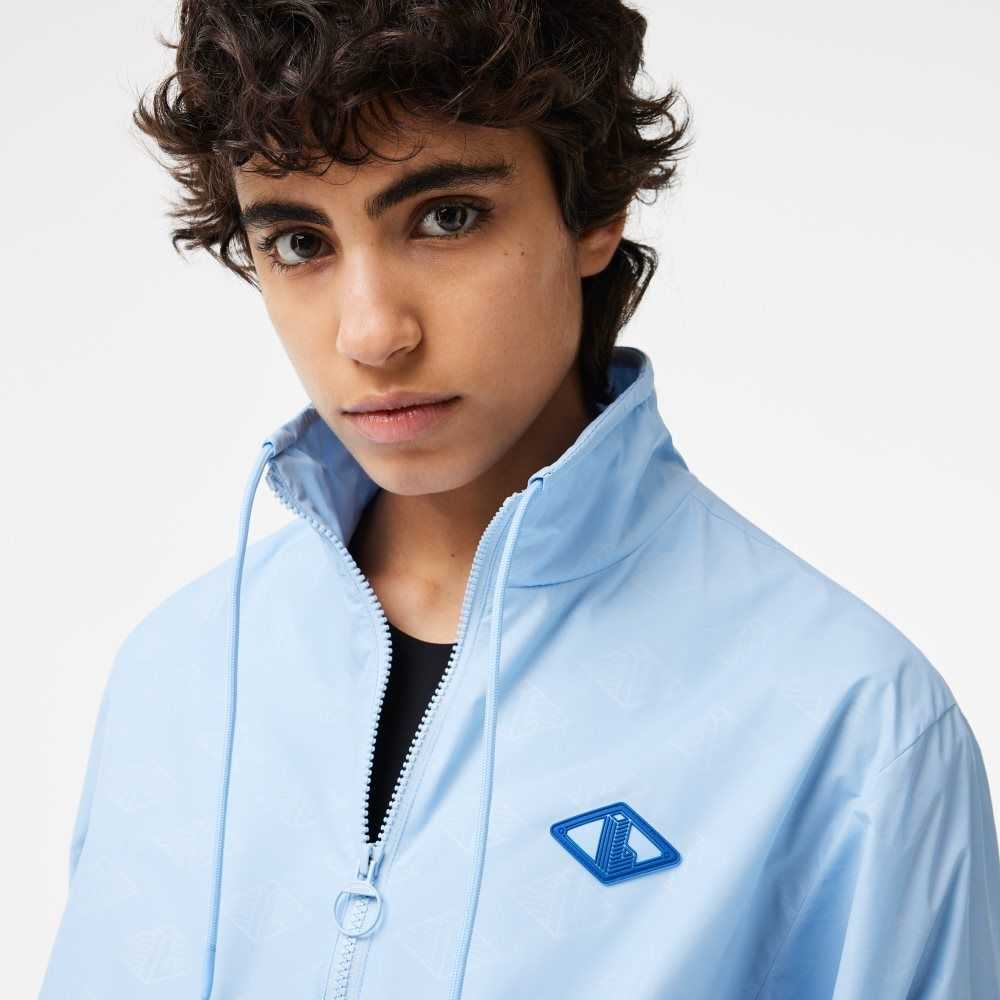 Lacoste Monogram Print Pista Azules | 2180-GFHJR