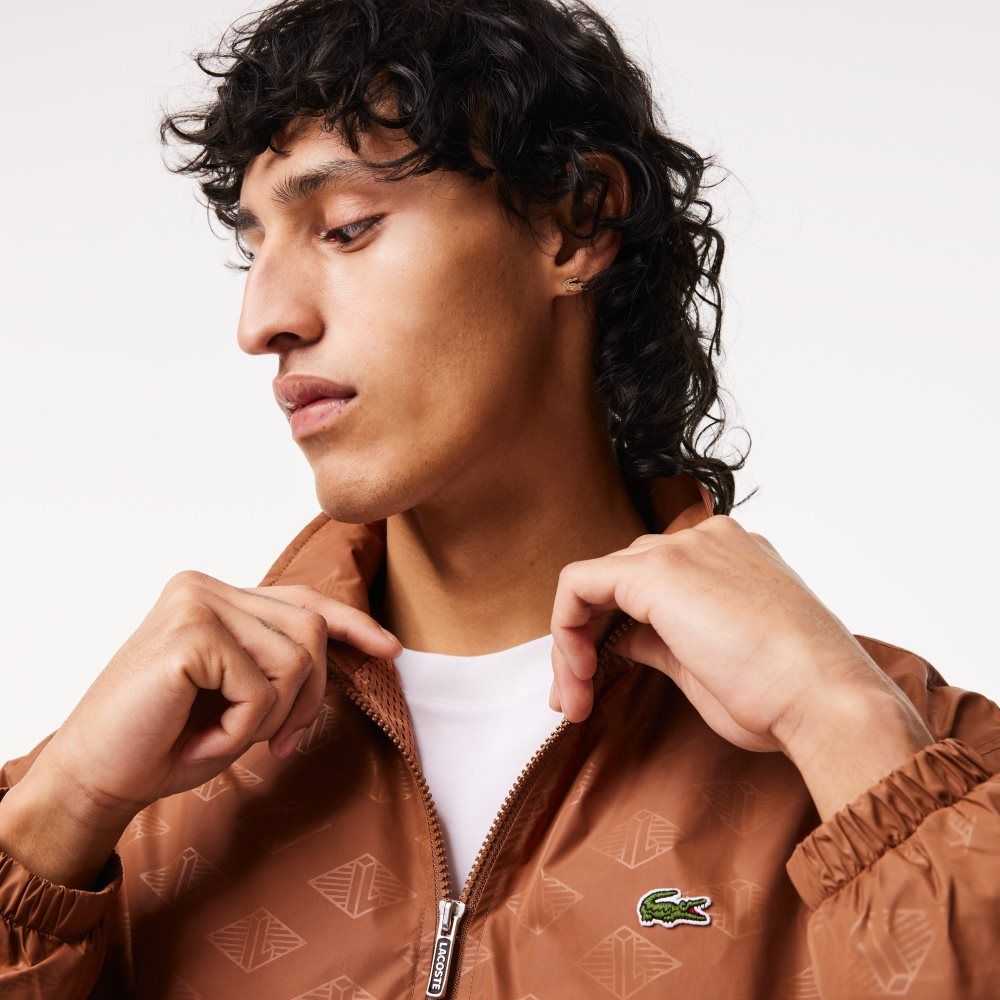 Lacoste Monogram Print Pista Jacket Marrones Claro | 2168-ZBJRQ