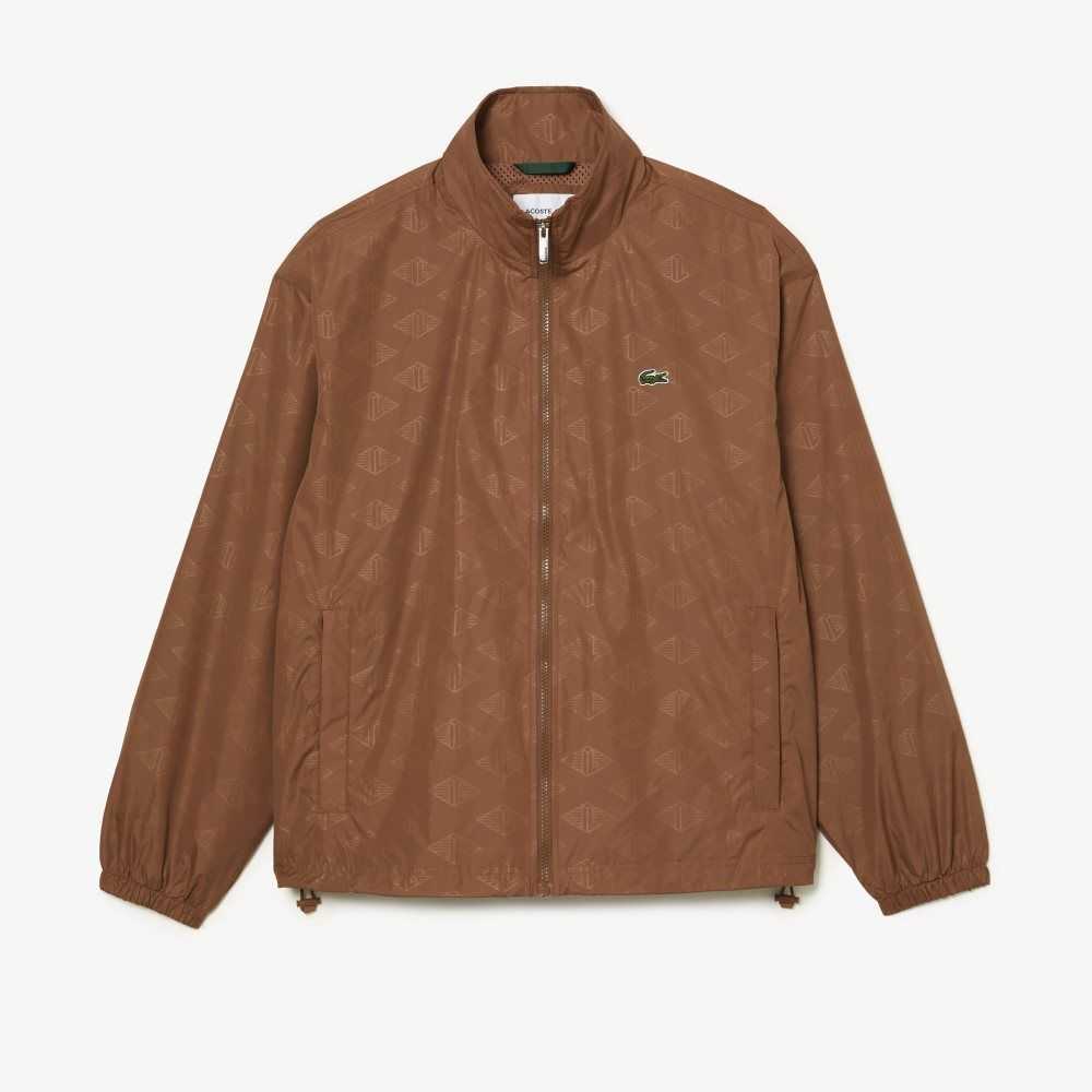 Lacoste Monogram Print Pista Jacket Marrones Claro | 2168-ZBJRQ