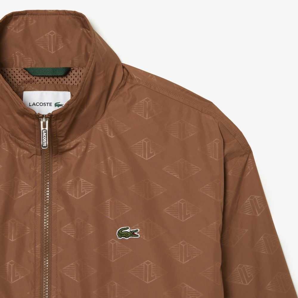 Lacoste Monogram Print Pista Jacket Marrones Claro | 2168-ZBJRQ