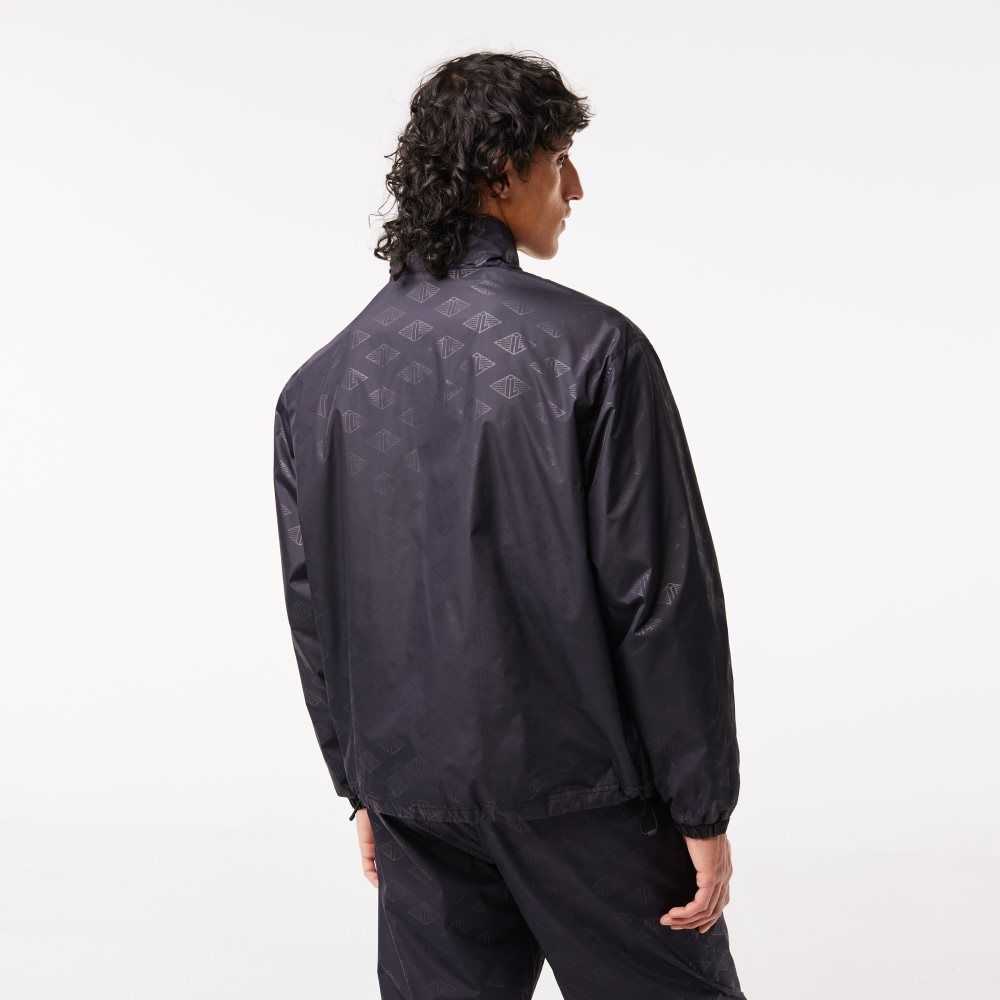 Lacoste Monogram Print Pista Jacket Negras | 5614-FYGDU