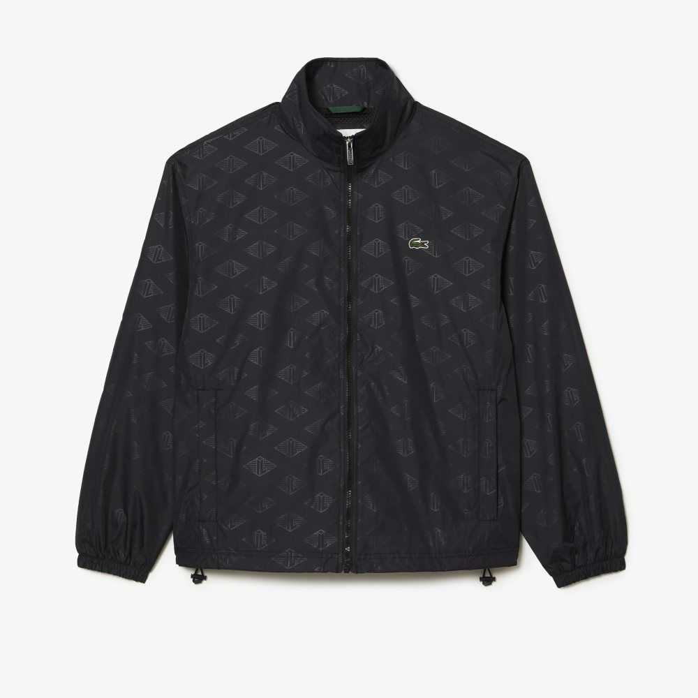 Lacoste Monogram Print Pista Jacket Negras | 5614-FYGDU