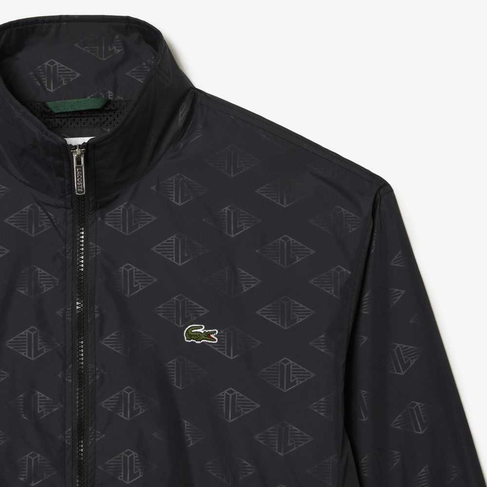 Lacoste Monogram Print Pista Jacket Negras | 5614-FYGDU