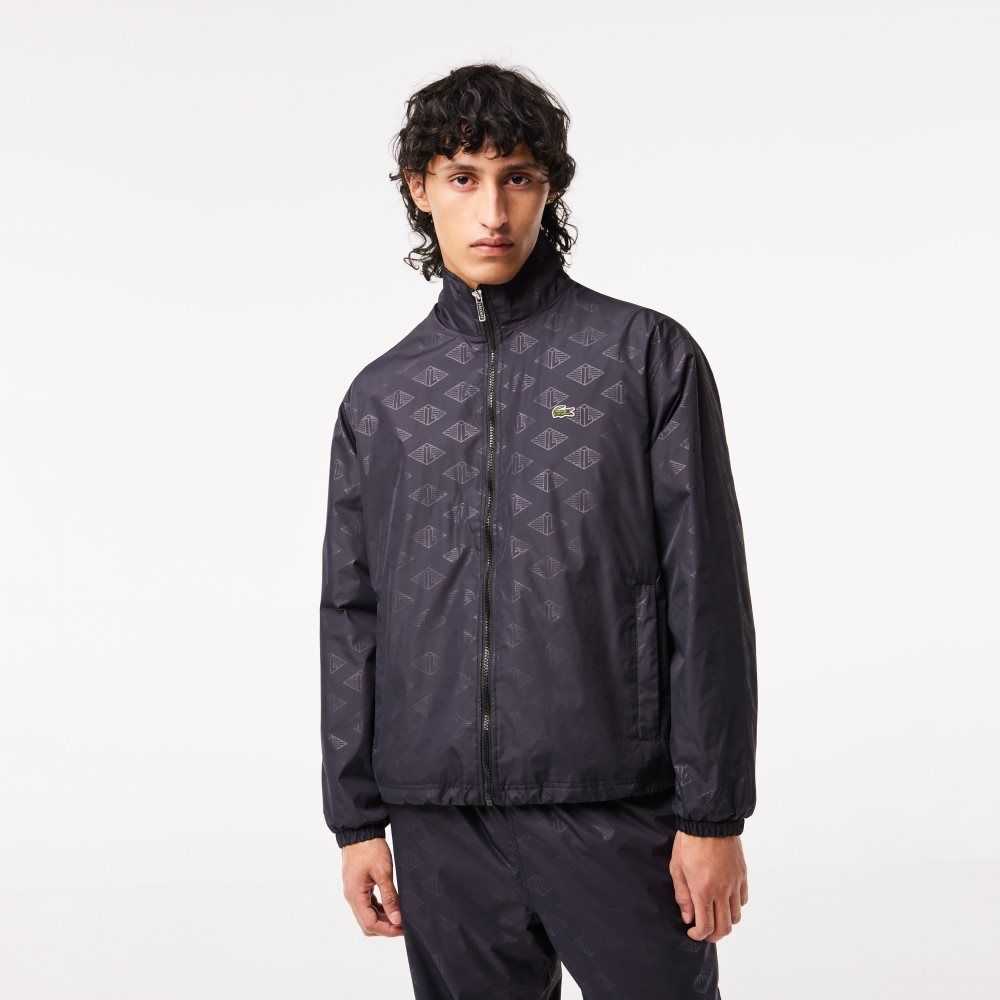 Lacoste Monogram Print Pista Jacket Negras | 5614-FYGDU