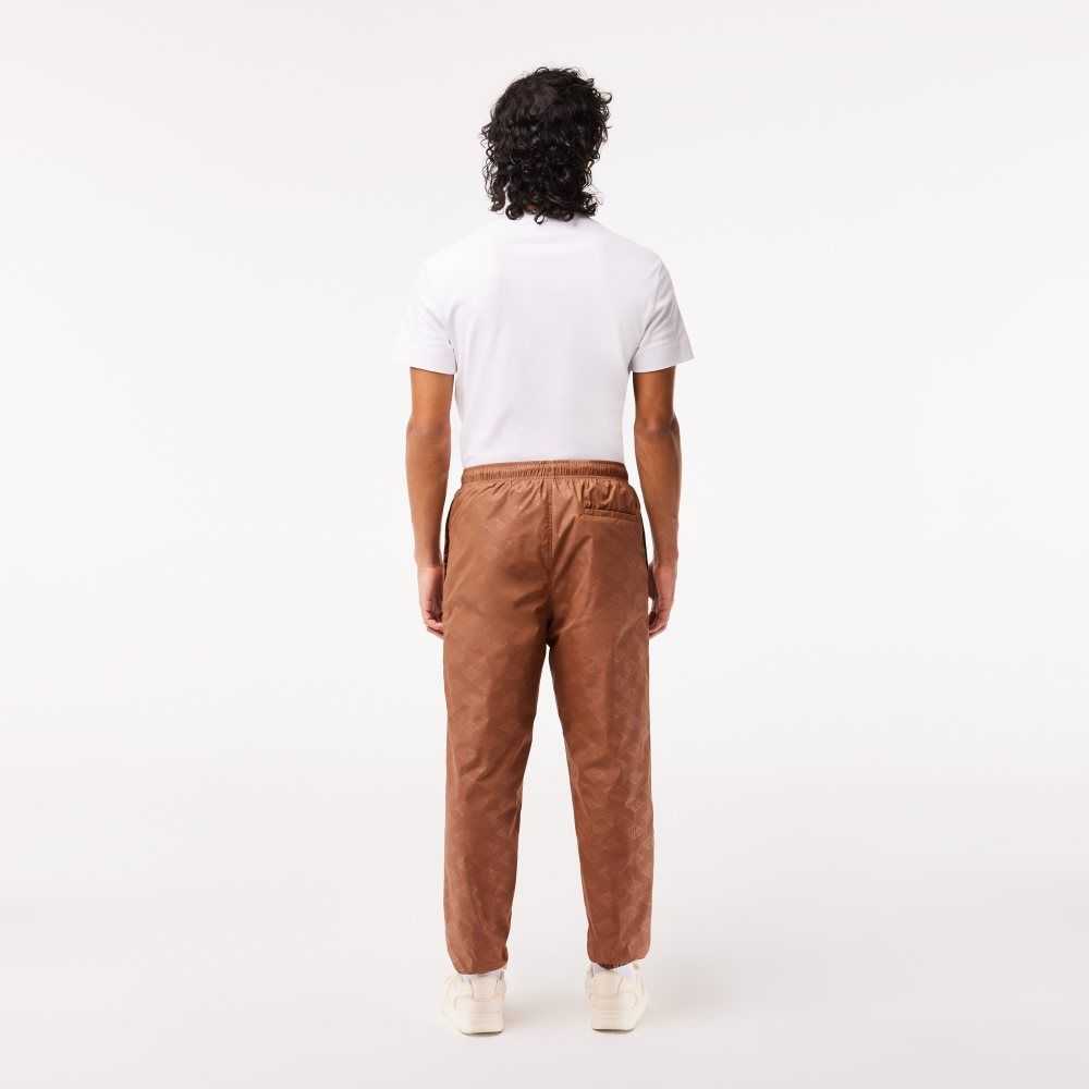 Lacoste Monogram Print Pista Pants Marrones Claro | 4679-ROQZF