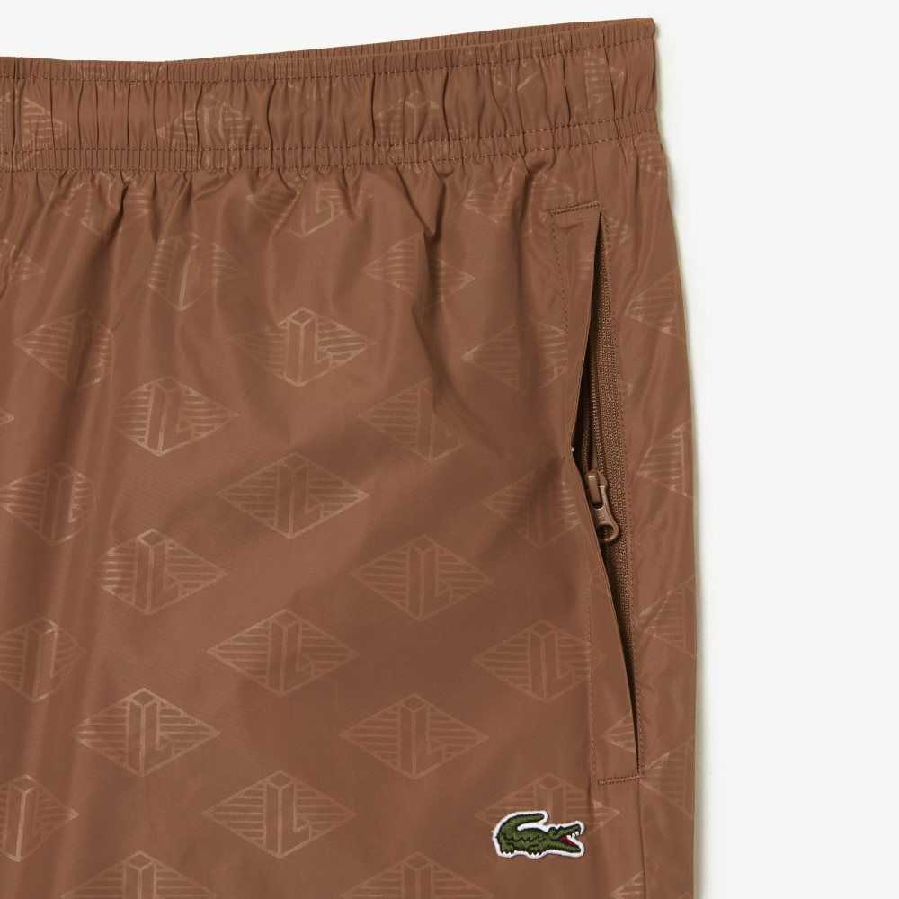 Lacoste Monogram Print Pista Pants Marrones Claro | 4679-ROQZF