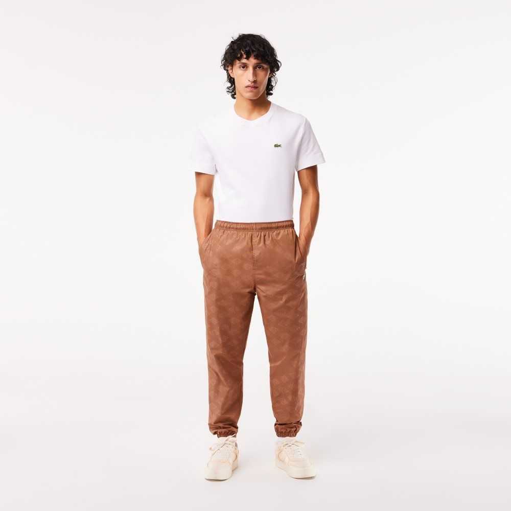 Lacoste Monogram Print Pista Pants Marrones Claro | 4679-ROQZF