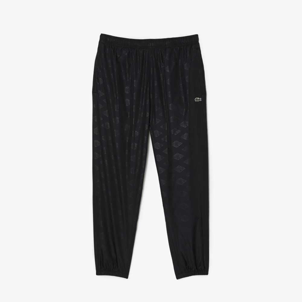 Lacoste Monogram Print Pista Pants Negras | 7806-PTZHU