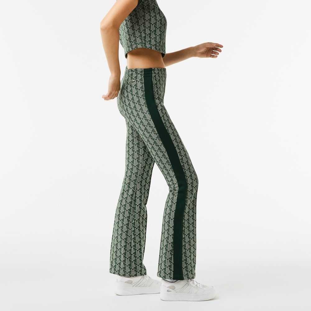 Lacoste Monogram Print Trackpants Verde Beige | 2650-HWXCR