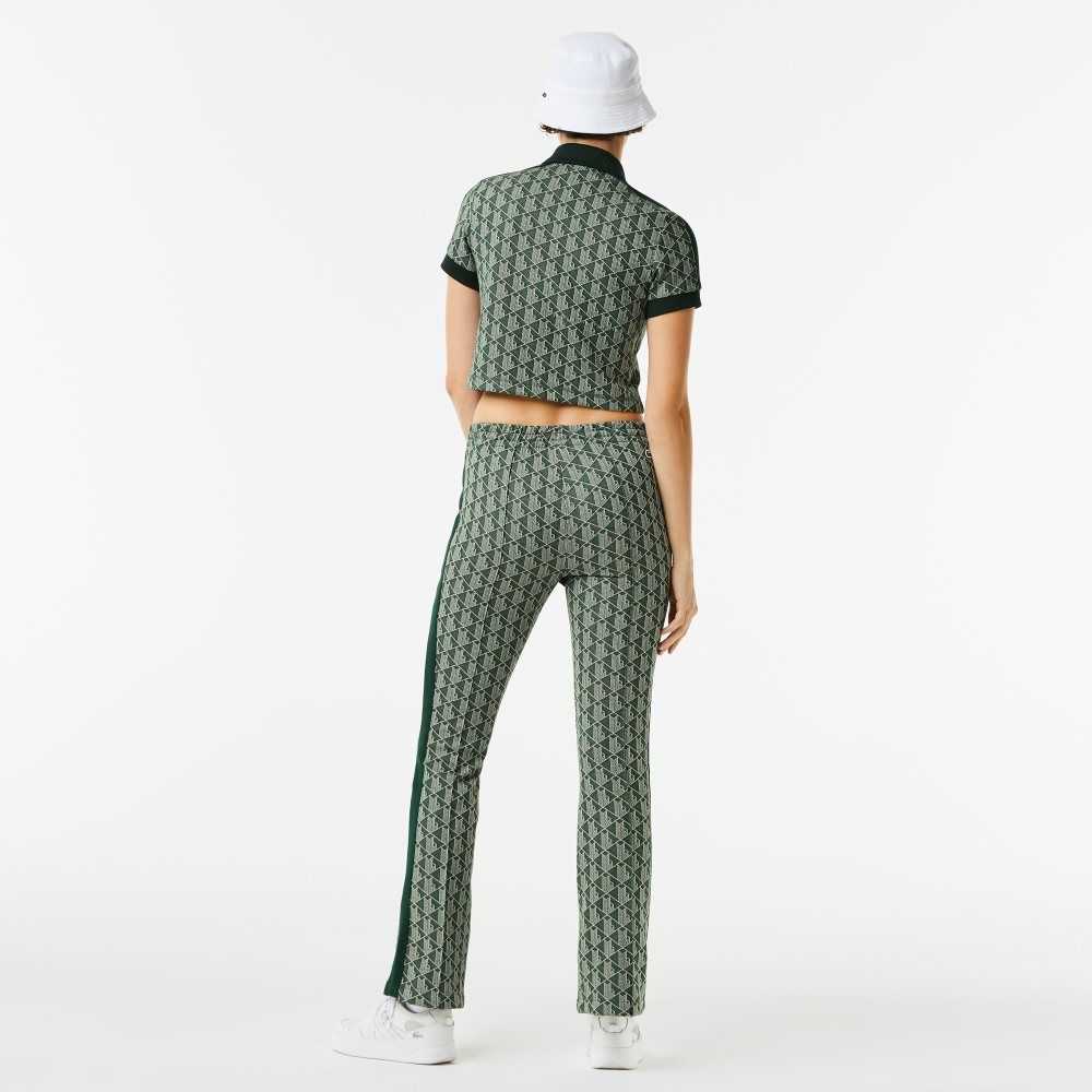 Lacoste Monogram Print Trackpants Verde Beige | 2650-HWXCR