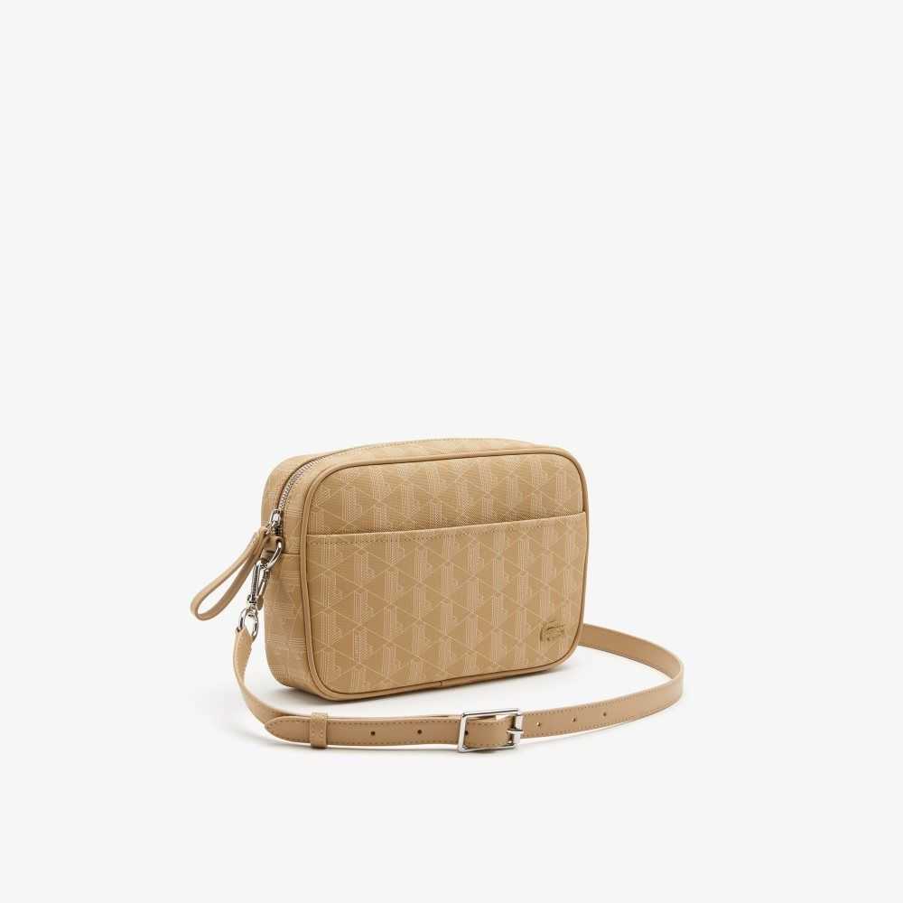 Lacoste Monogram Zip Crossover Beige | 2183-UQFXR