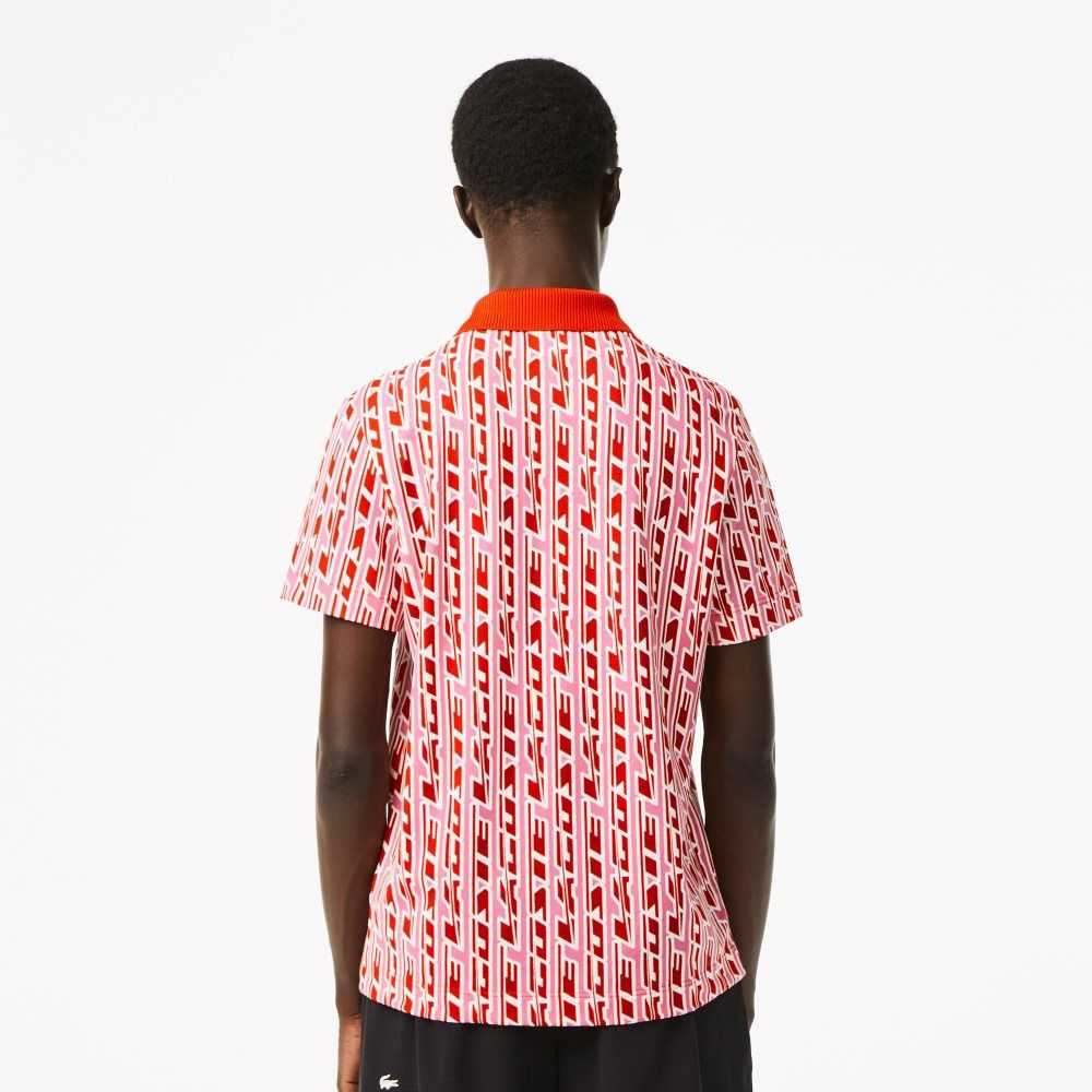 Lacoste Movement Two-Tone Printed Rosas Rojas | 0451-ESVZK