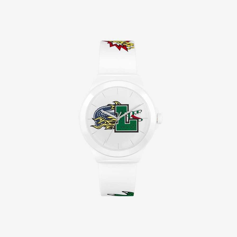 Lacoste Neocroc White Silicona Correa Blancas | 5327-YOMTS