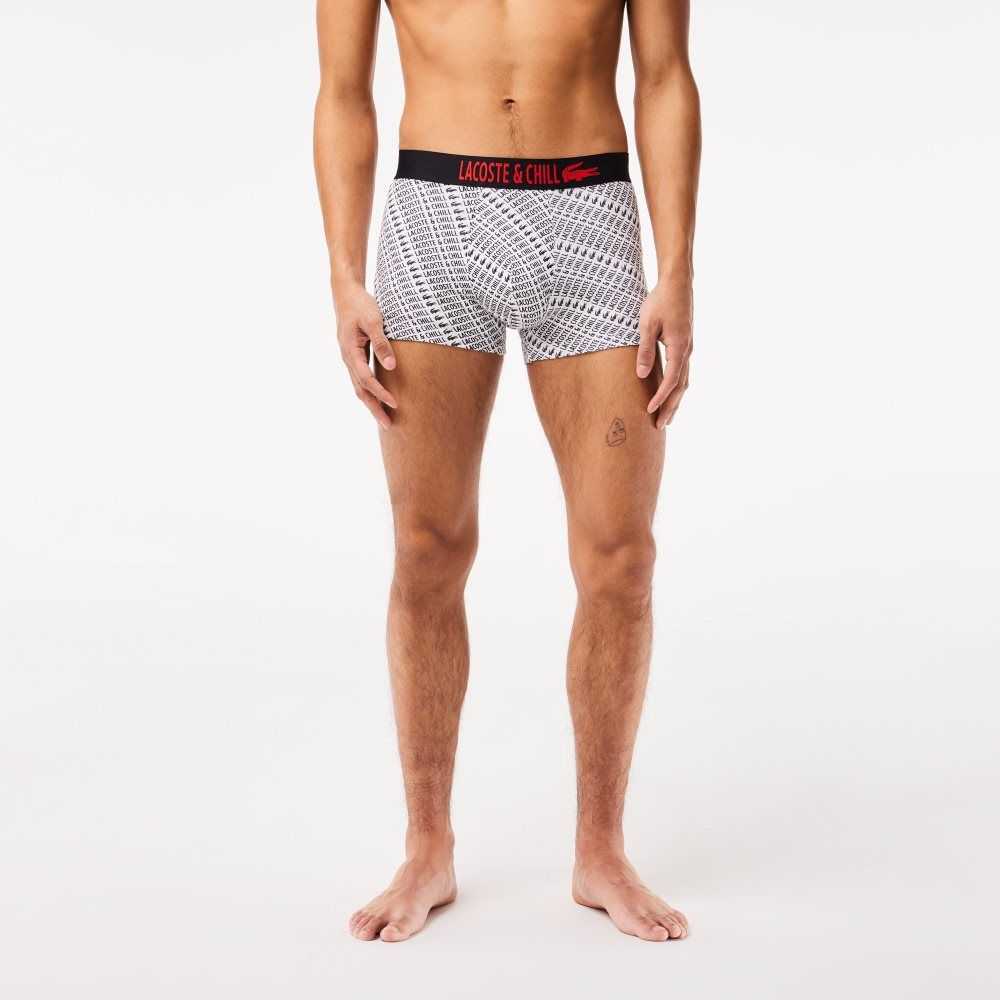 Lacoste Netflix Branded Trunks Blancas Negras | 4710-WTCGJ