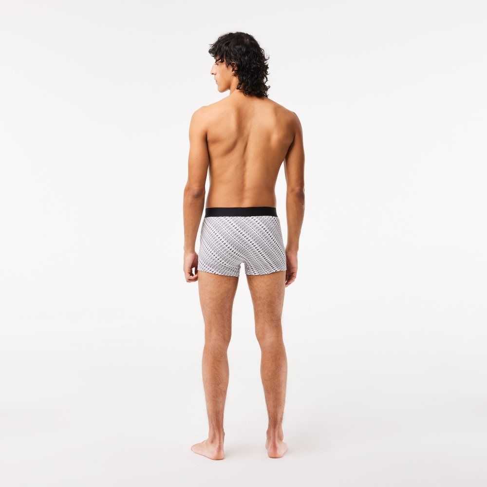 Lacoste Netflix Branded Trunks Blancas Negras | 4710-WTCGJ