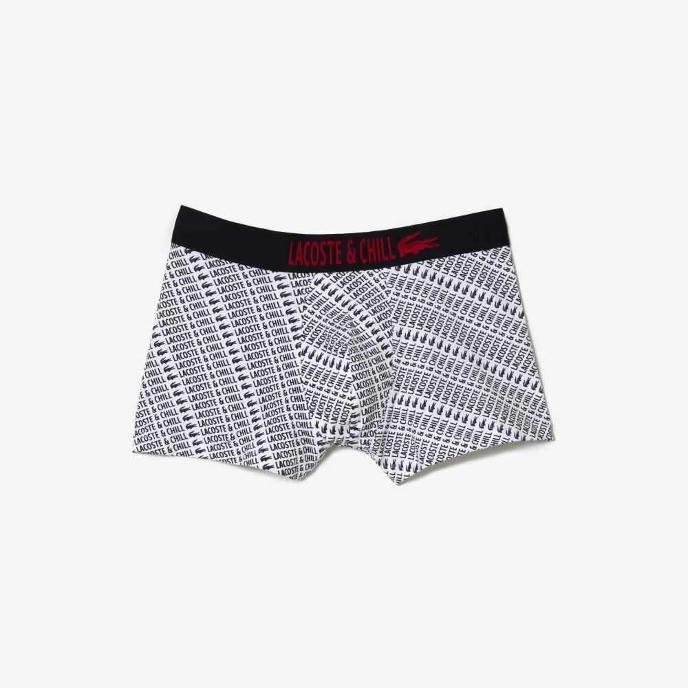 Lacoste Netflix Branded Trunks Blancas Negras | 4710-WTCGJ