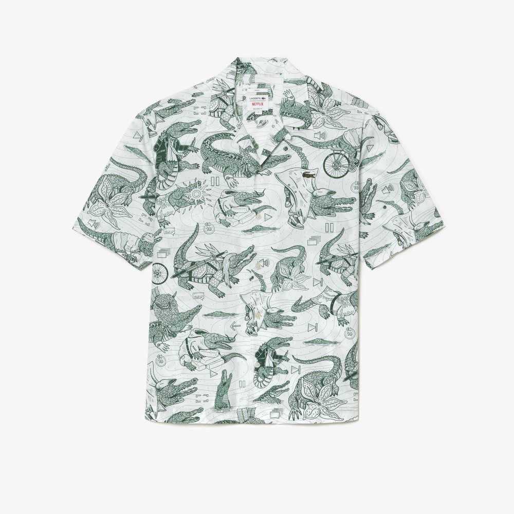 Lacoste Netflix Corta Sleeve Printed Multicolor | 1024-KHWJZ