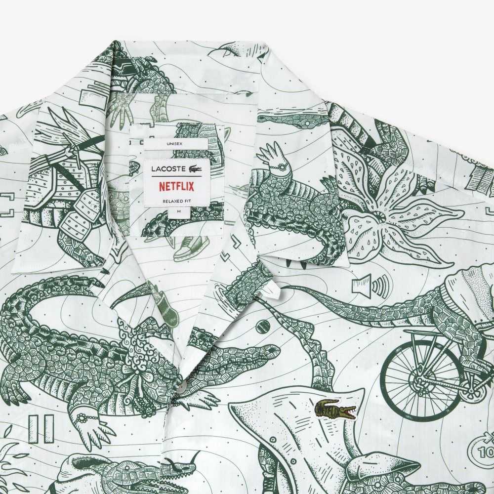 Lacoste Netflix Corta Sleeve Printed Multicolor | 1024-KHWJZ