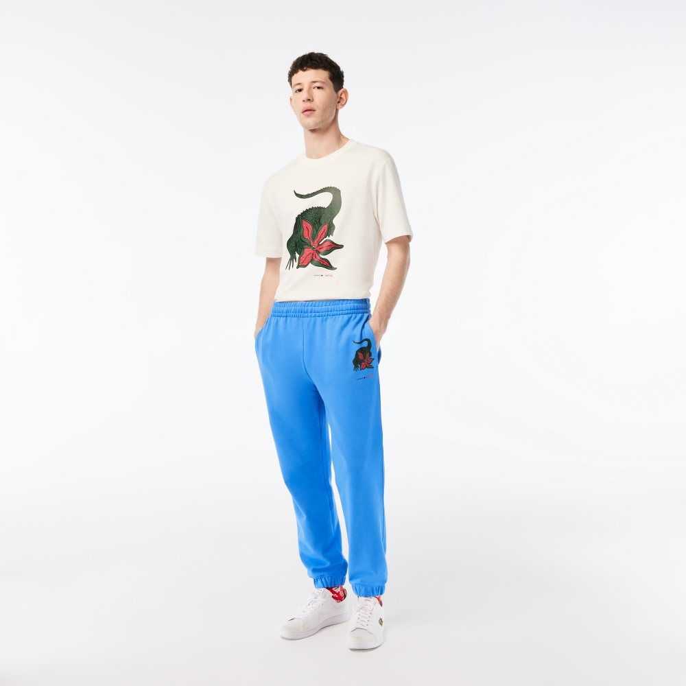 Lacoste Netflix Croc Print Pista Azules | 6720-ZKEHB