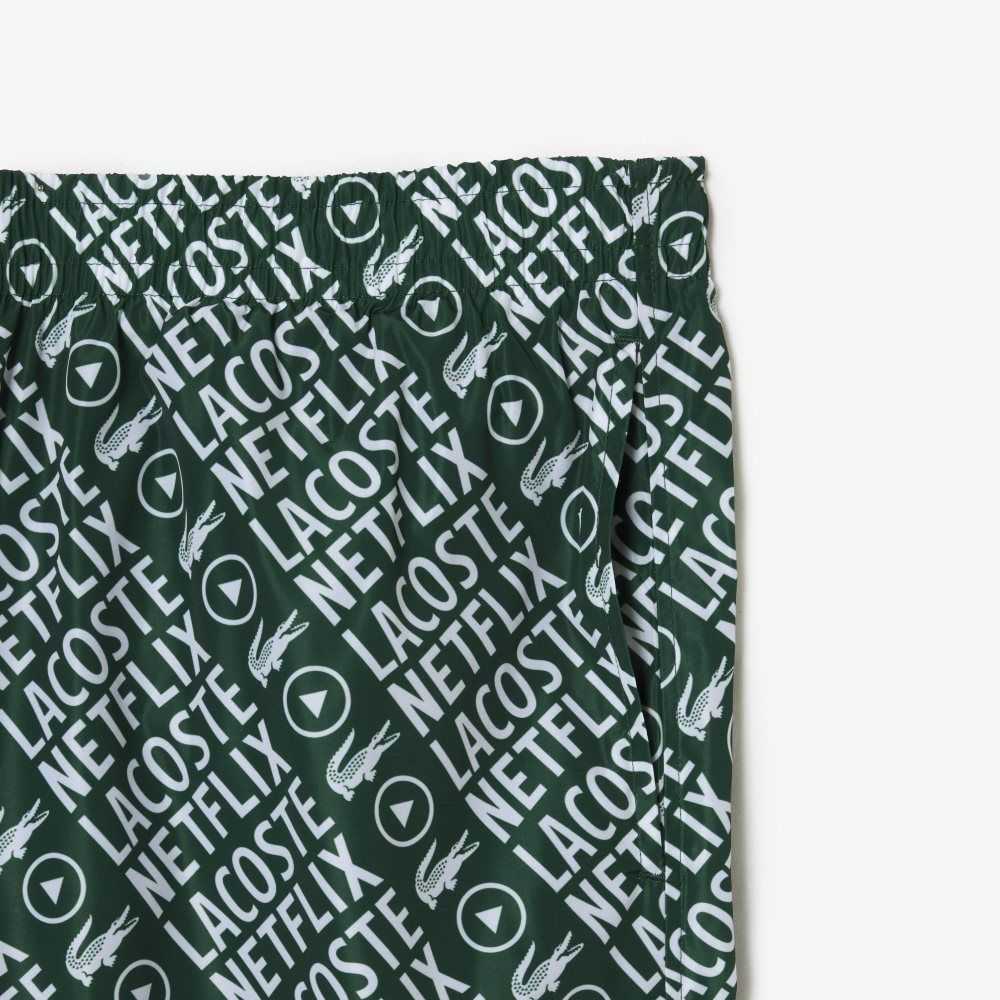 Lacoste Netflix Impermeables Pista Verde Blancas | 8679-PVRUG