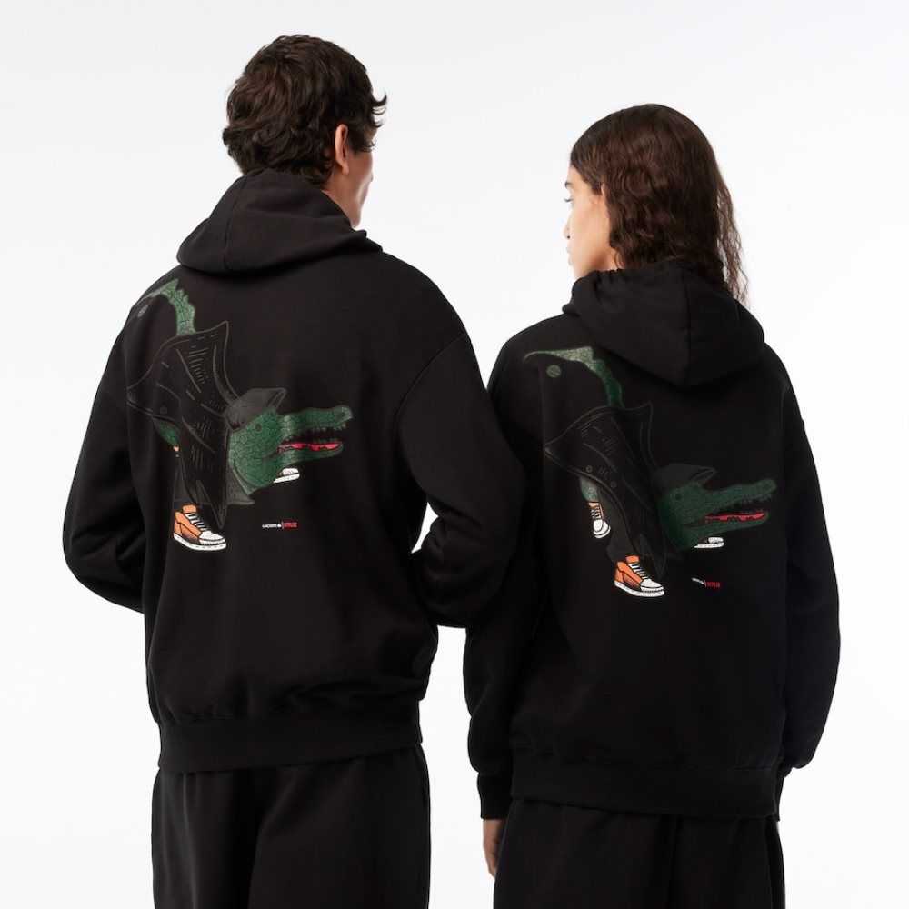 Lacoste Netflix Loose Fit Hoodie Negras | 3801-YPHAZ