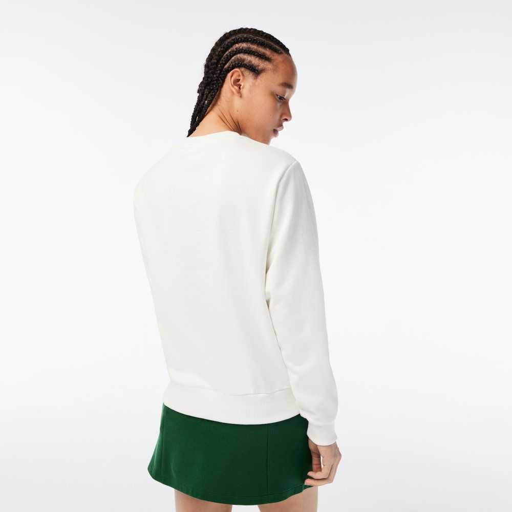 Lacoste Netflix Loose Fit Organic Algodon Fleece Blancas | 5302-RDCNQ