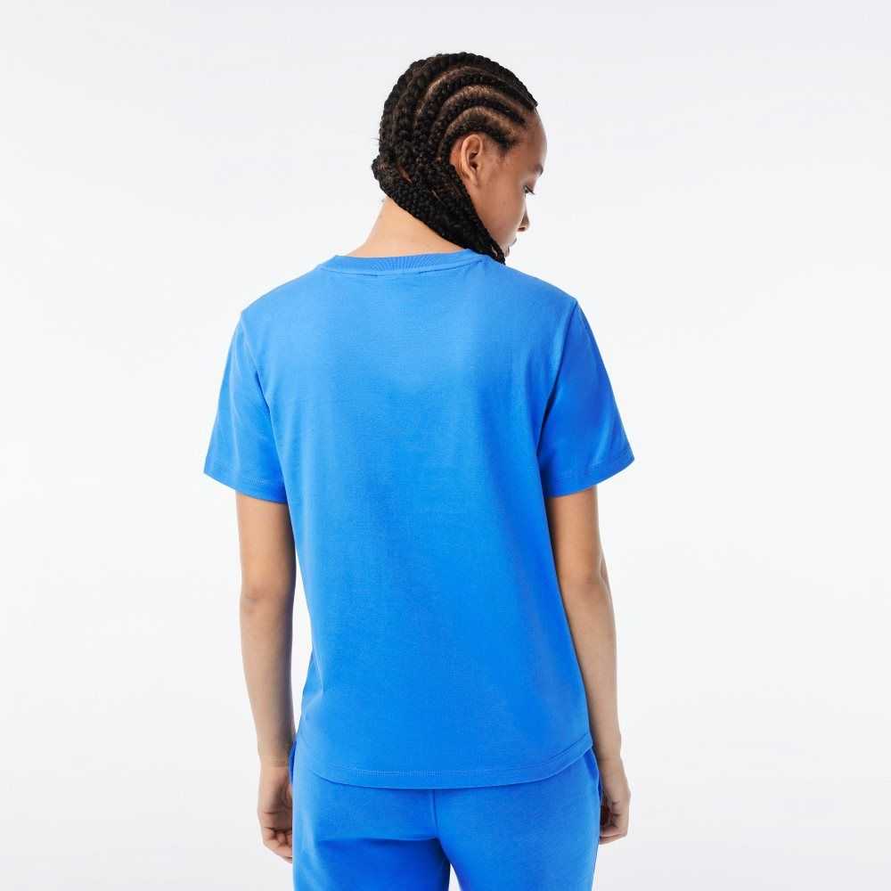 Lacoste Netflix Organic Algodon Jersey T-Shirt Azules | 1967-XCSPM