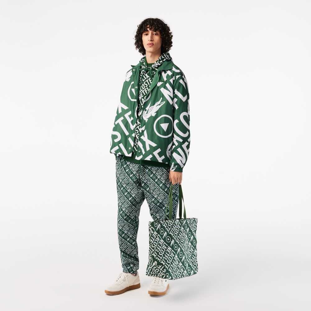 Lacoste Netflix Printed Polo Verde Blancas | 0167-WHTMN