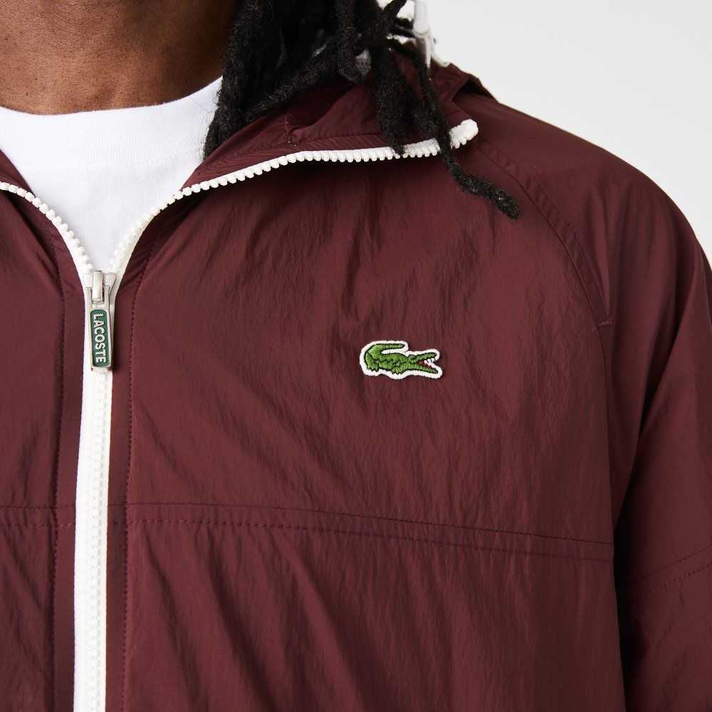 Lacoste New Classic Light Encapuchado Zippered Burdeos | 1082-THPNA