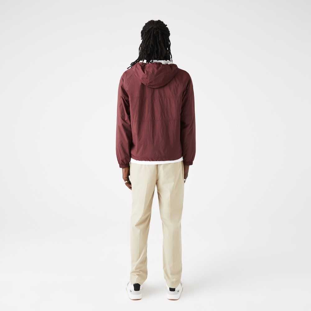 Lacoste New Classic Light Encapuchado Zippered Burdeos | 1082-THPNA