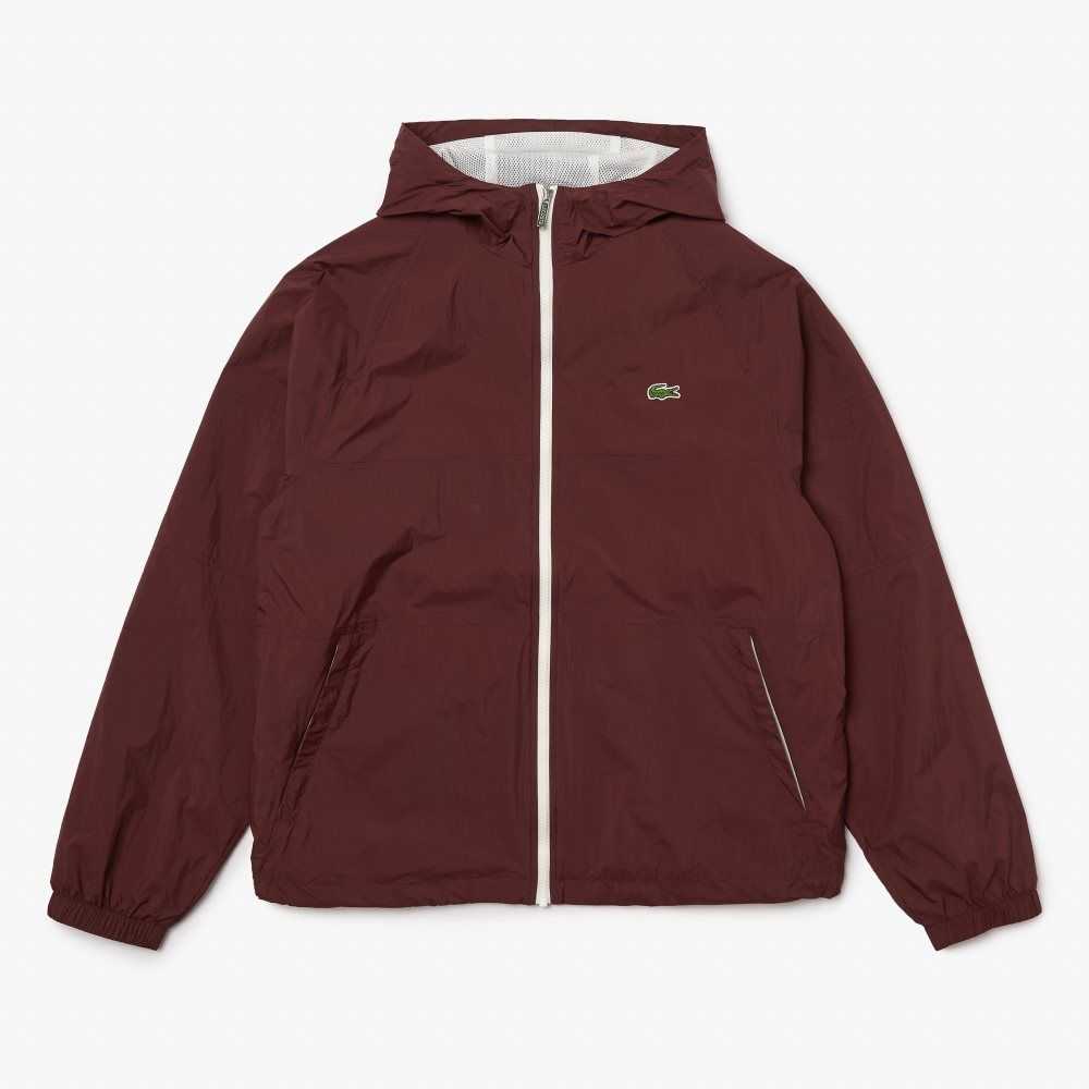 Lacoste New Classic Light Encapuchado Zippered Burdeos | 1082-THPNA