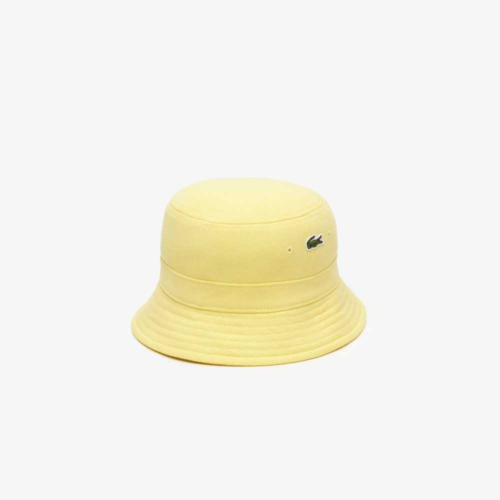 Lacoste Organic Algodon Bucket Amarillo | 1679-YZSNL