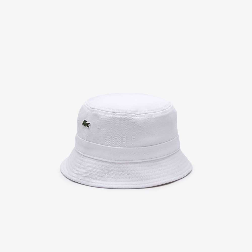 Lacoste Organic Algodon Bucket Blancas | 7910-RHLIK