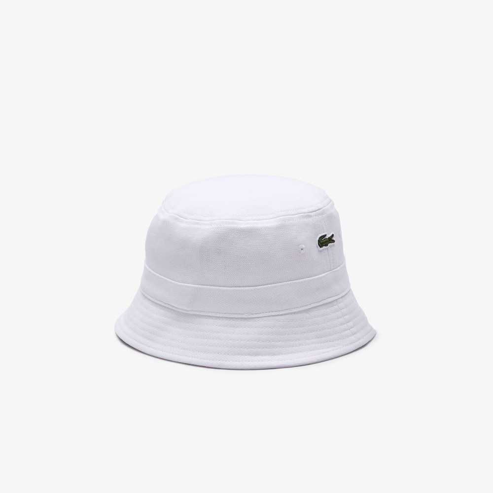 Lacoste Organic Algodon Bucket Blancas | 7910-RHLIK