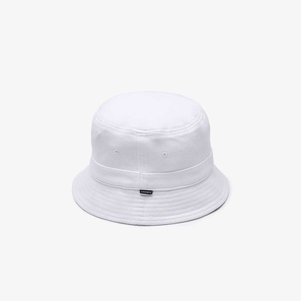 Lacoste Organic Algodon Bucket Blancas | 7910-RHLIK