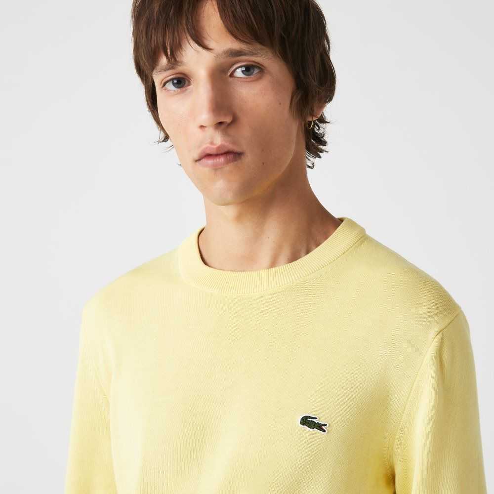 Lacoste Organic Algodon Crew Neck Amarillo | 0624-BDKZL