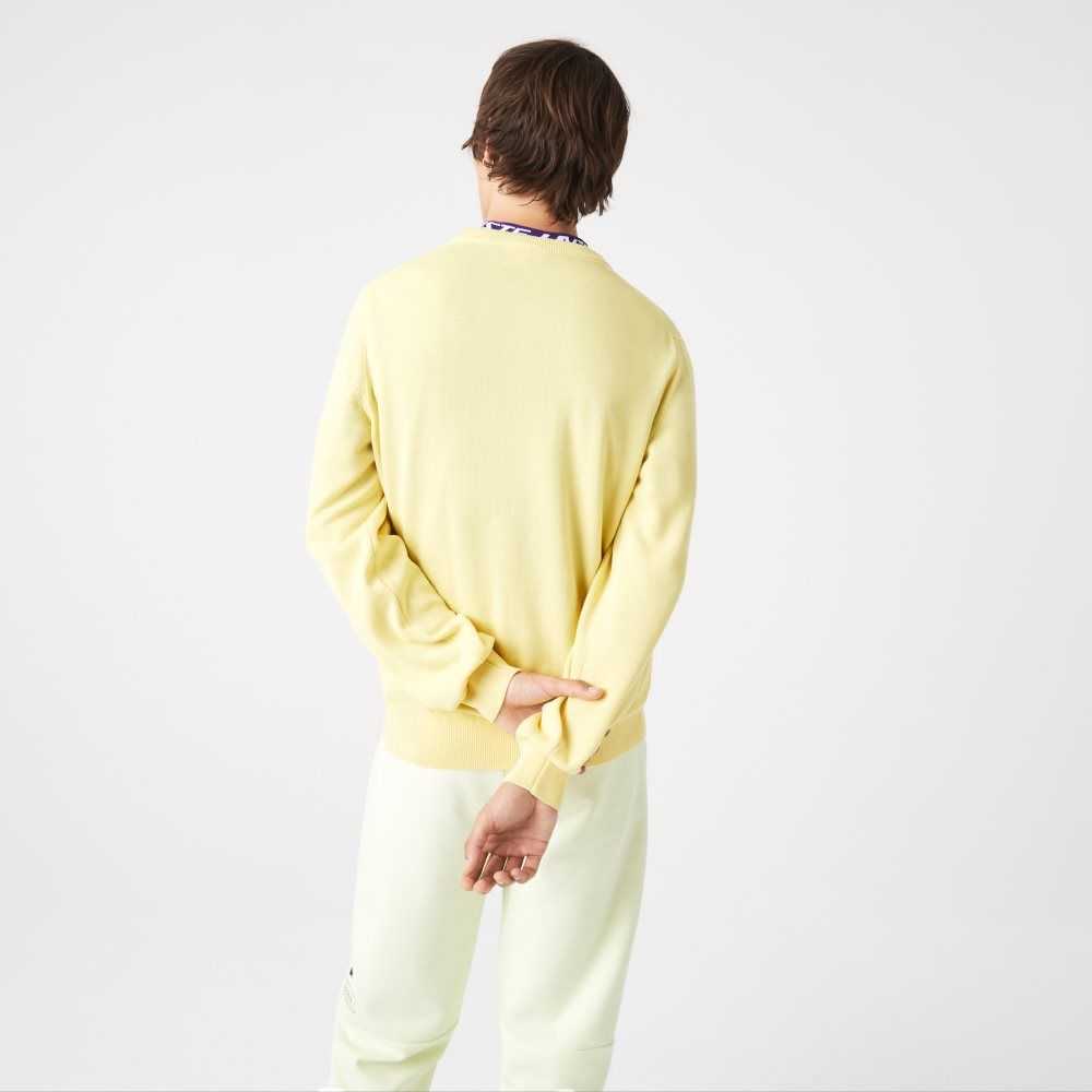 Lacoste Organic Algodon Crew Neck Amarillo | 0624-BDKZL