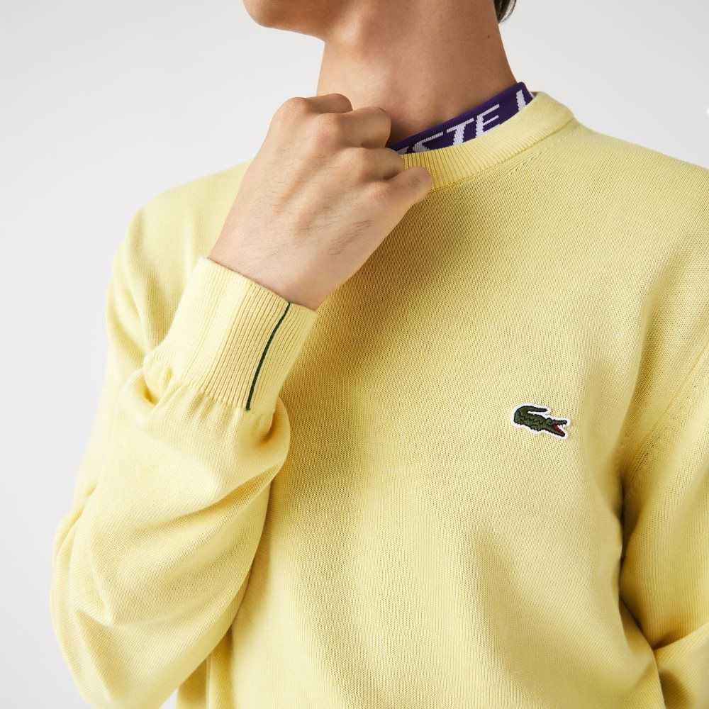 Lacoste Organic Algodon Crew Neck Amarillo | 0624-BDKZL