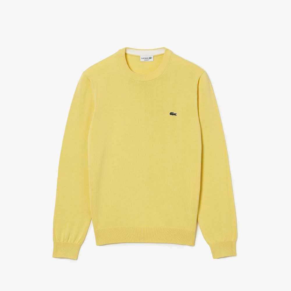 Lacoste Organic Algodon Crew Neck Amarillo | 0624-BDKZL