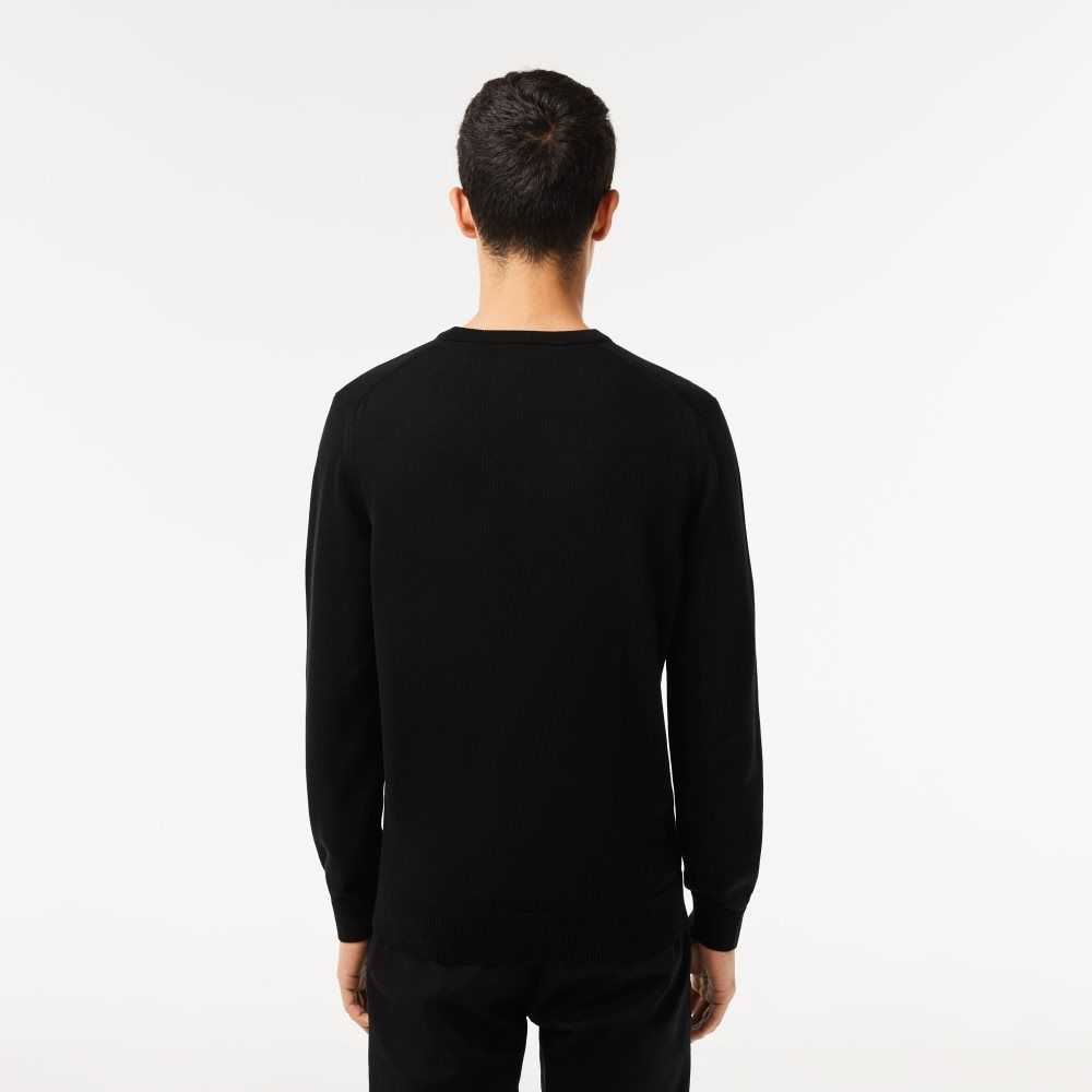 Lacoste Organic Algodon Crew Neck Negras | 6507-WEUHT