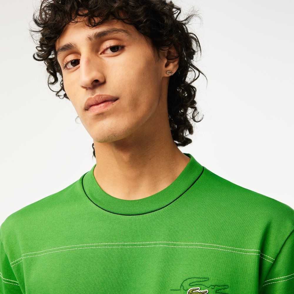 Lacoste Organic Algodon Jersey Stripe Verde | 6710-FEMID