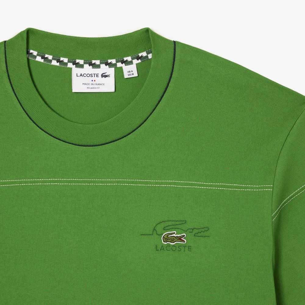 Lacoste Organic Algodon Jersey Stripe Verde | 6710-FEMID