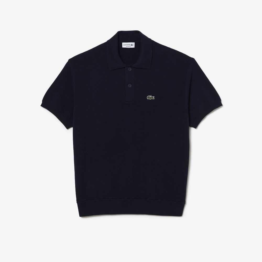 Lacoste Organic Algodon Polo Neck Azul Marino Azules | 1682-VZKNW