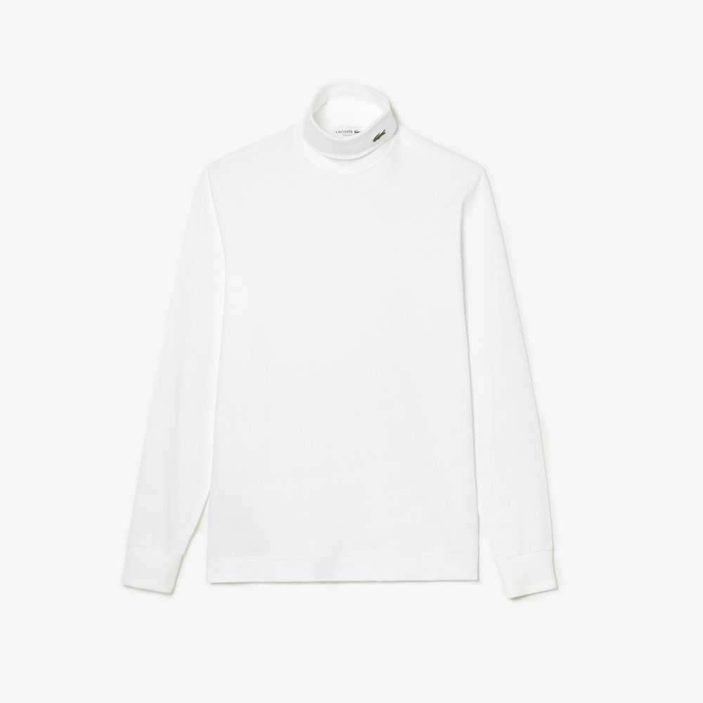 Lacoste Organic Algodon Turtleneck Blancas | 3207-MCHXO