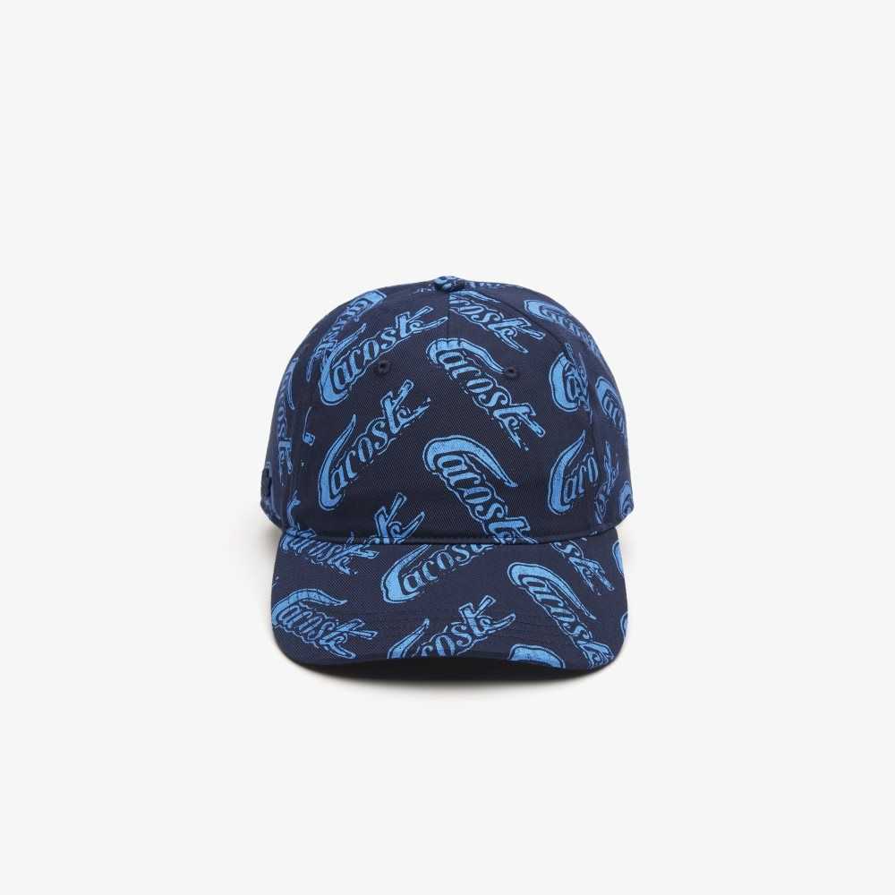 Lacoste Organic Algodon Vintage Print Azul Marino Azules Azules | 2651-JEPDX