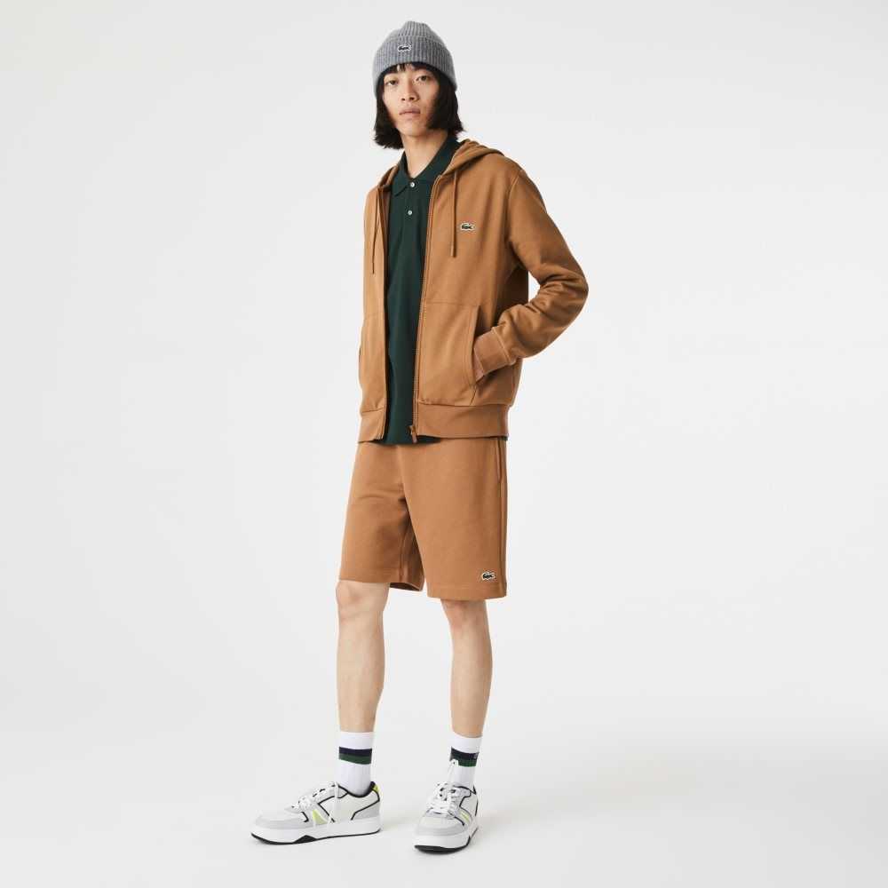 Lacoste Organic Brushed Algodon Fleece Marrones | 0187-UAIRO