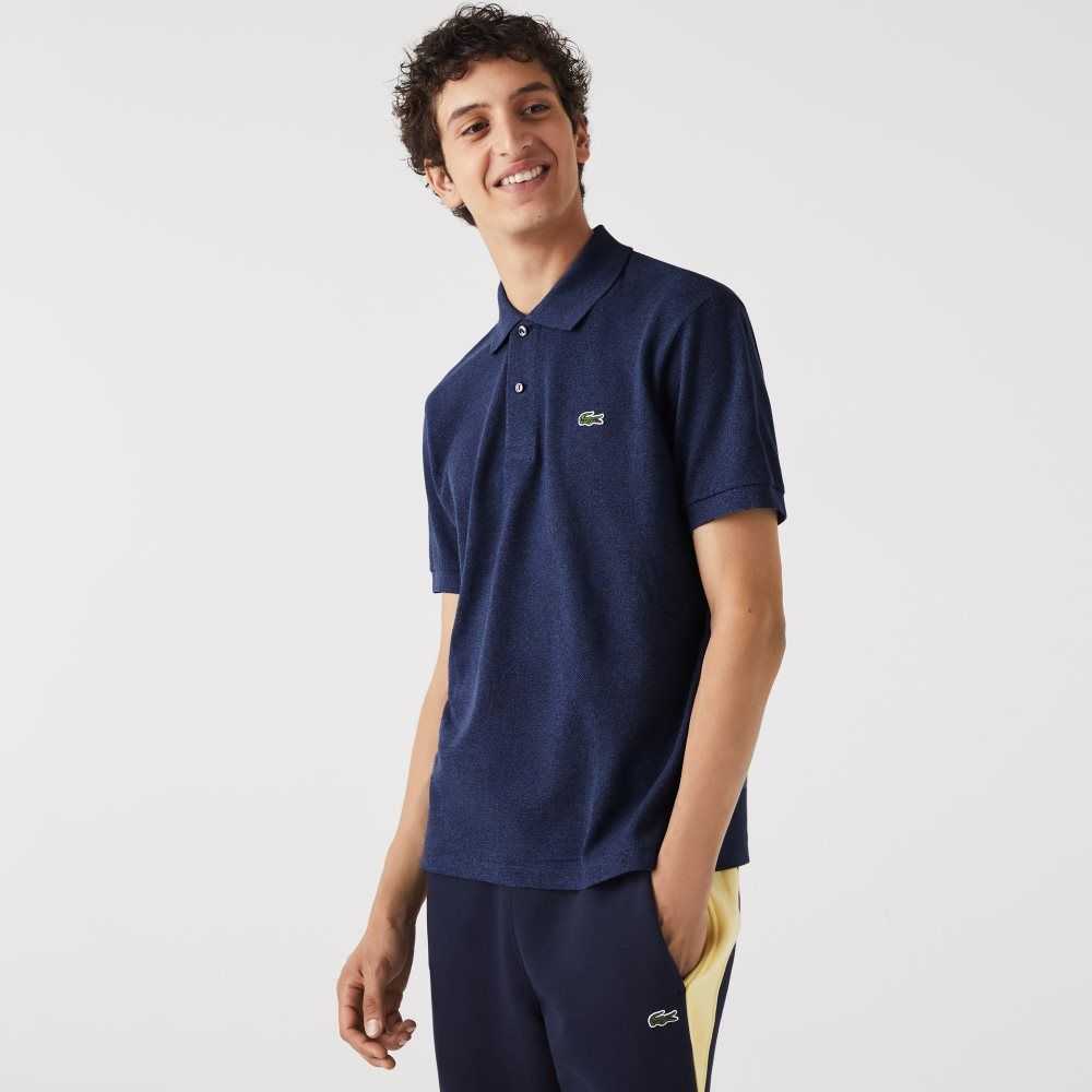 Lacoste Original L.12.12 Heathered Petit Pique Algodon Azules | 6750-KZVJQ