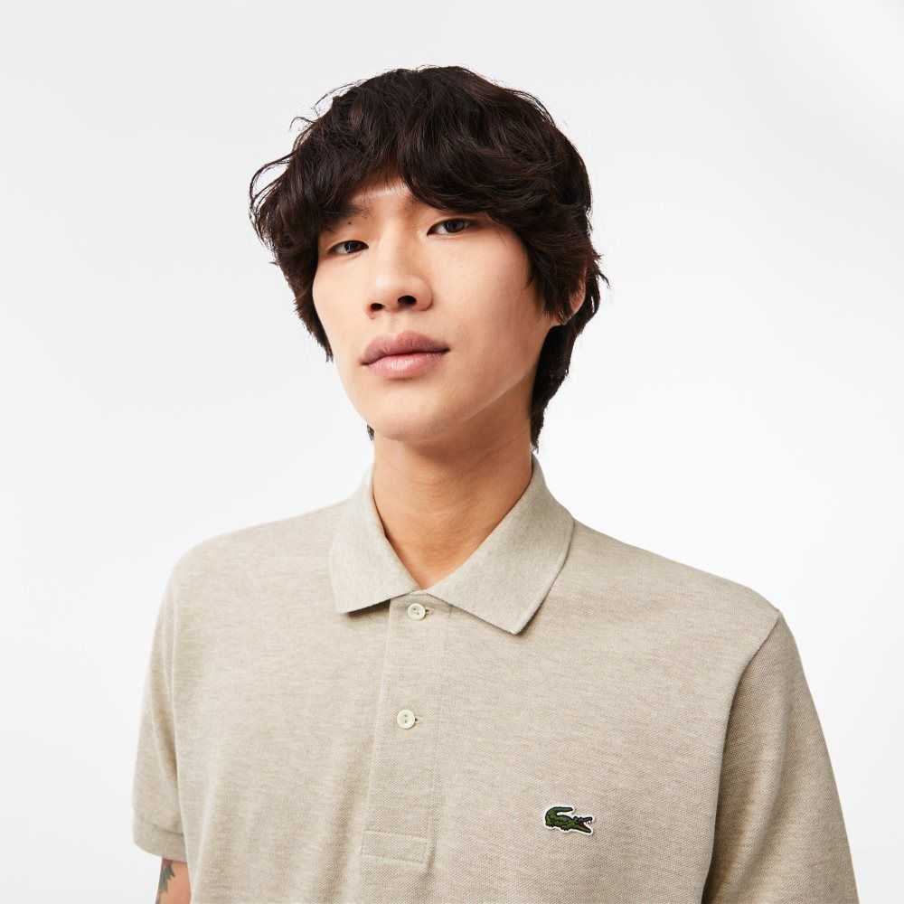 Lacoste Original L.12.12 Heathered Petit Pique Algodon Beige | 8723-BJQKD