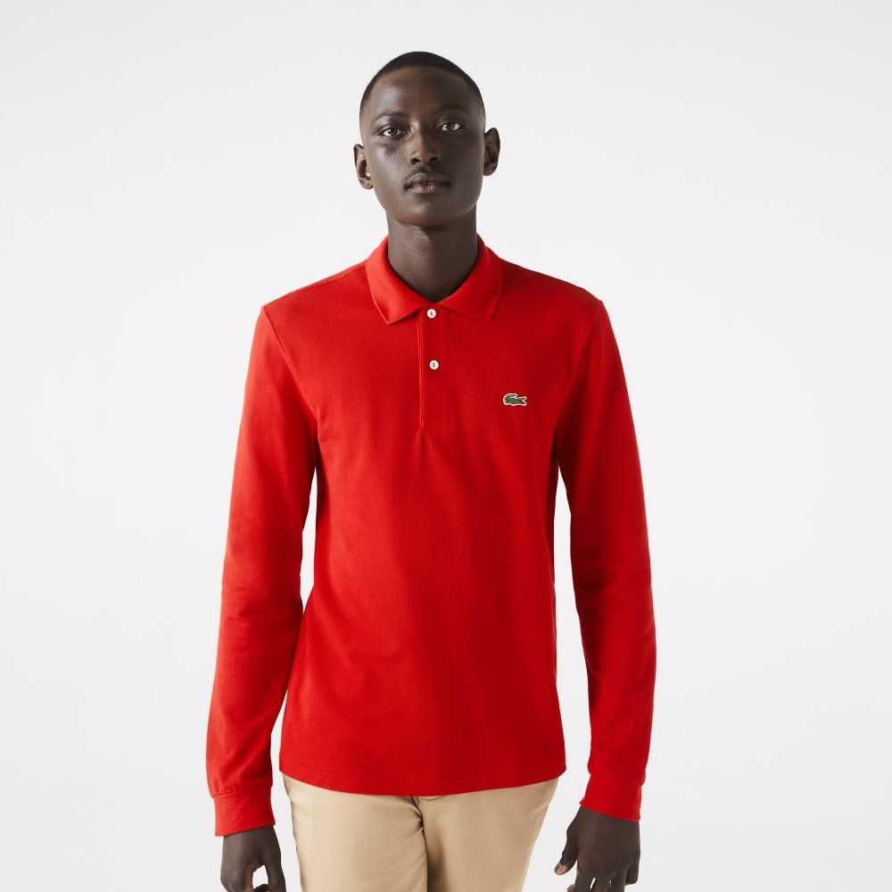 Lacoste Original L.12.12 Long Sleeve Algodon Rojas | 4759-BIVKR