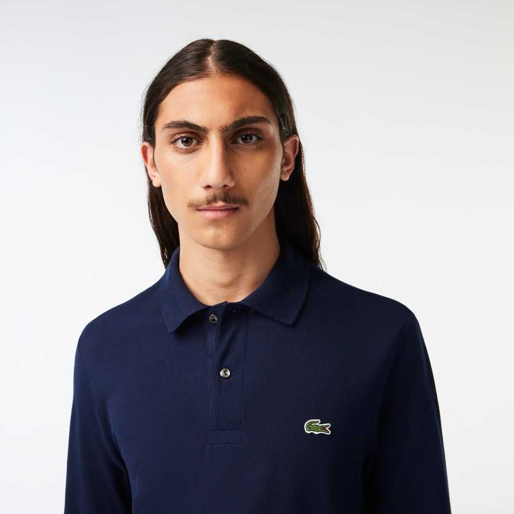 Lacoste Original L.12.12 Long Sleeve Algodon Azul Marino Azules | 6012-KXTER